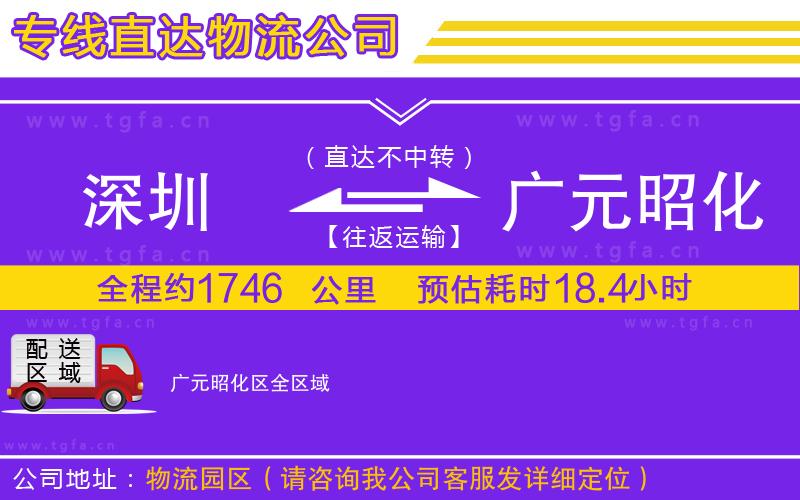 深圳到廣元昭化區(qū)物流專線