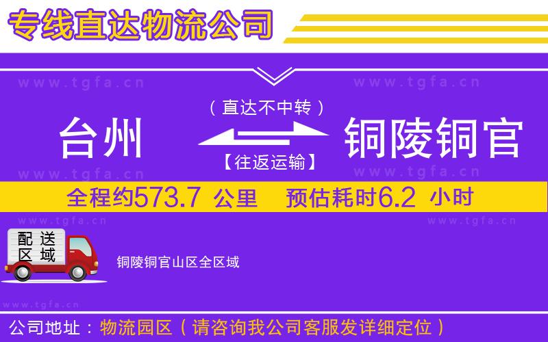 臺(tái)州到銅陵銅官山區(qū)物流專線