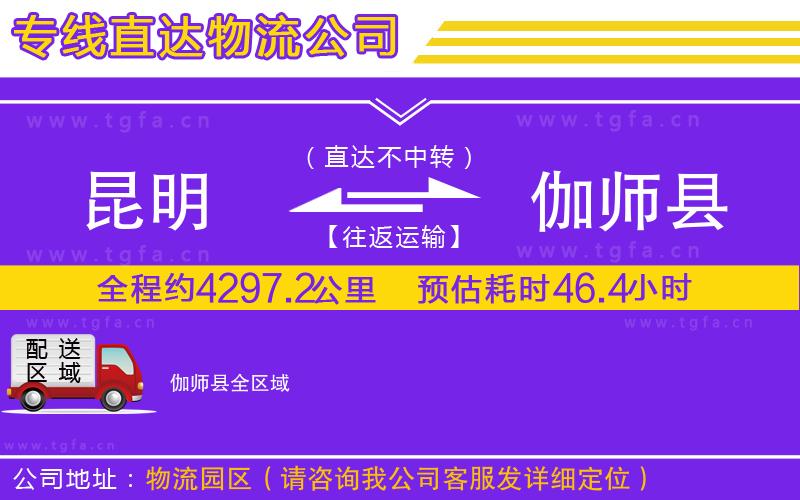 昆明到伽師縣物流專線