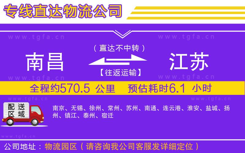 南昌到江蘇物流公司