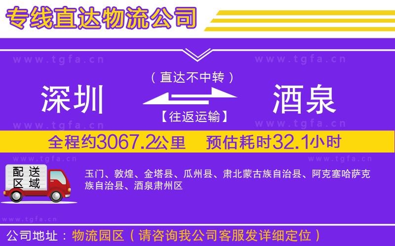 深圳到酒泉物流專線