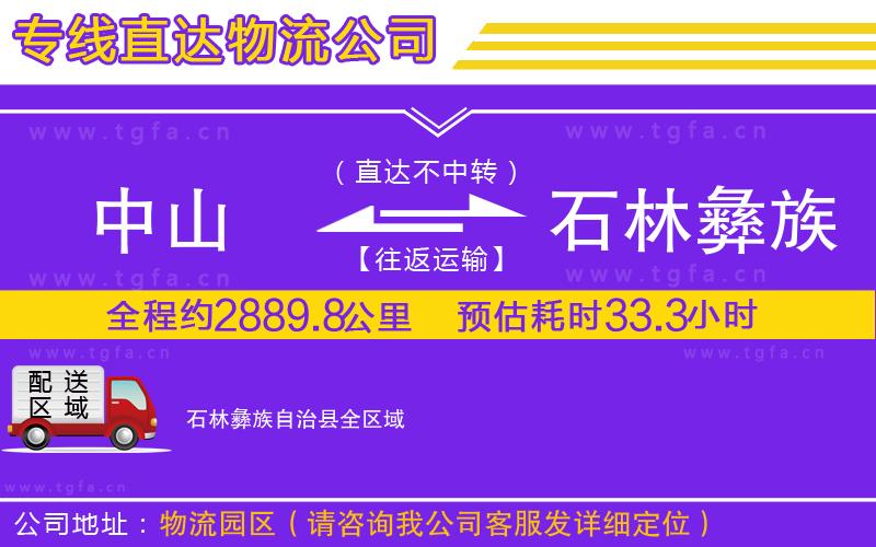 中山到石林彝族自治縣物流公司