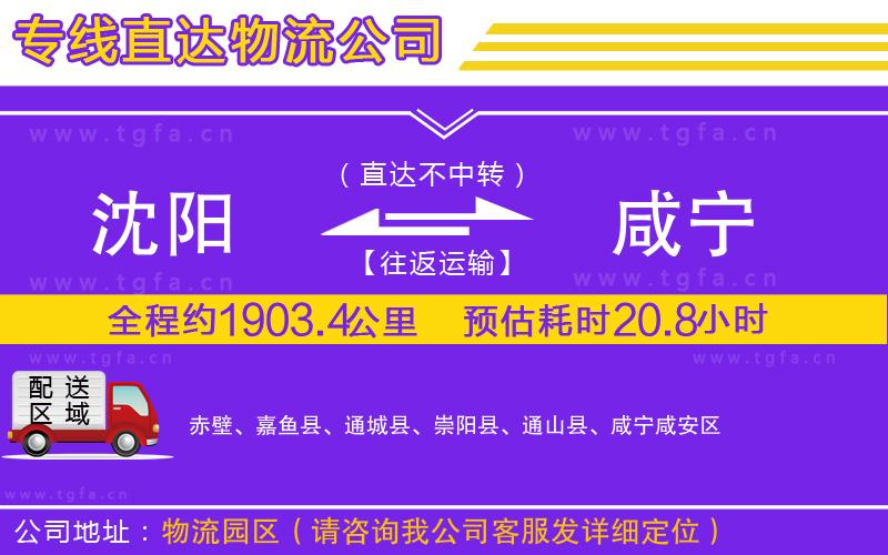 沈陽(yáng)到咸寧物流專線