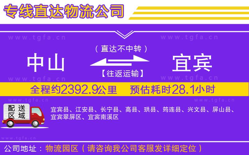 中山到宜賓物流公司
