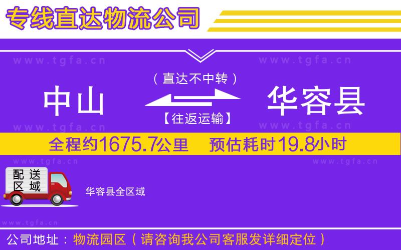 中山到華容縣物流公司