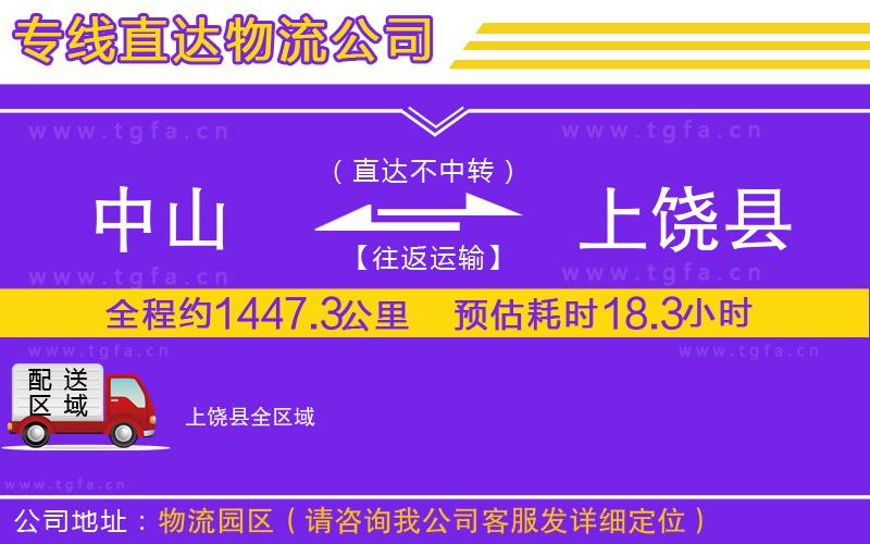 中山到上饒縣物流專線