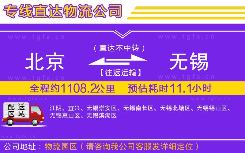 北京到無錫物流專線